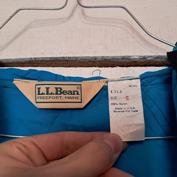 Vintage L.L. Bean Womens Teal 1/4 Zip Pullover Hooded Rain Jacket Size Small - Picture 6 of 6